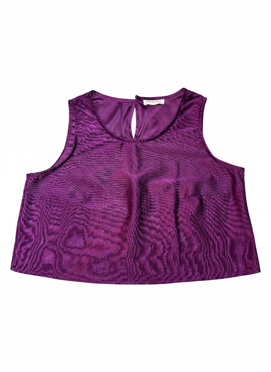 Bisiklet Yaka Kutnu Crop Bluz